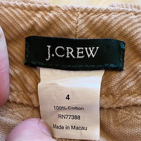 J. Crew Corduroy Mini Skirt 4 Front Zip Tan - Picture 3 of 7